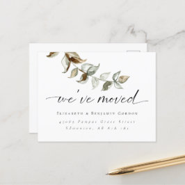 Boho Moving Announcement Minimale Manuscript Elega Aankondigingskaart