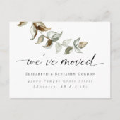 Boho Moving Announcement Minimale Manuscript Elega Aankondigingskaart (Voorkant)