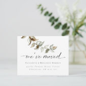 Boho Moving Announcement Minimale Manuscript Elega Aankondigingskaart (Staand voorkant)