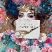  Boho Mozaïek Bloemen Decoupage Papieren Set Inpakpapier Vel