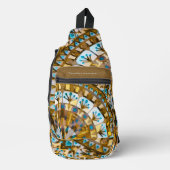 Boho Mozaïek Mandala Tegel geel Honing - Sling Bag (Voorkant)