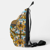 Boho Mozaïek Mandala Tegel geel Honing - Sling Bag (Rechts)