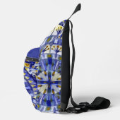 Boho Mozaïek Mandala Tegel Navy Blauwe Water - Sling Bag (Rechts)