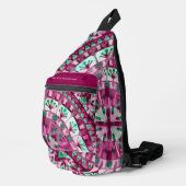 Boho Mozaïek Mandala Tegel Roze Bes -  Sling Bag (Rechterhoek)