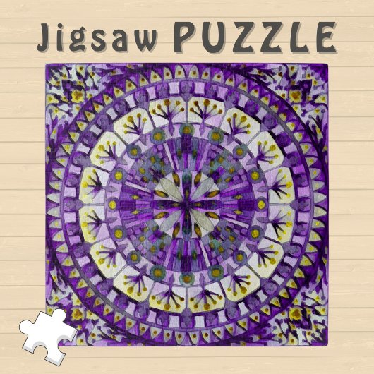 Boho Mozaïek Mandala Tegel Violette Vlam - Legpuzzel