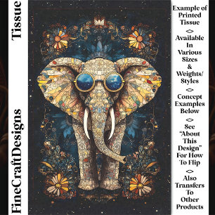 Boho Mozaïek Olifant, Zonnebril, CP9 Découpage Tissuepapier