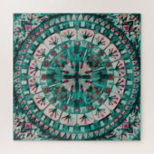 Boho Mozaïek Tegel Blauwgroen Oceaan - Legpuzzel (Horizontaal)