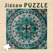 Boho Mozaïek Tegel Blauwgroen Oceaan - Legpuzzel