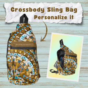 Boho Mozaïek Tegel geel Honing - Sling Bag