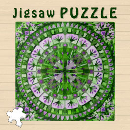 Boho Mozaïek Tegel Groen Gras - Legpuzzel