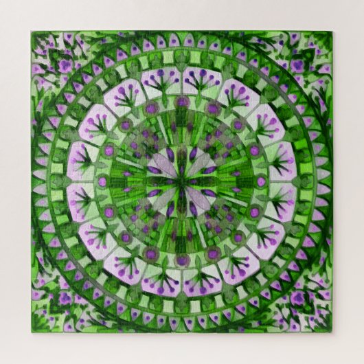 Boho Mozaïek Tegel Groen Gras - Legpuzzel (Verticaal)