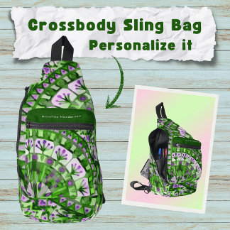 Boho Mozaïek Tegel Groen Gras - Sling Bag