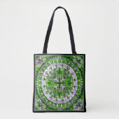 Boho Mozaïek Tegel Groen Gras - Tote Bag (Voorkant)