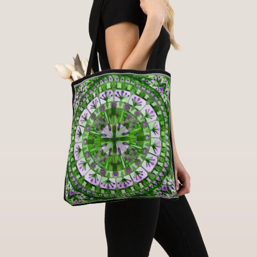 Boho Mozaïek Tegel Groen Gras - Tote Bag (Dichtbij)