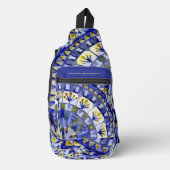 Boho Mozaïek Tegel Navy Blauw Water - Sling Bag (Voorkant)