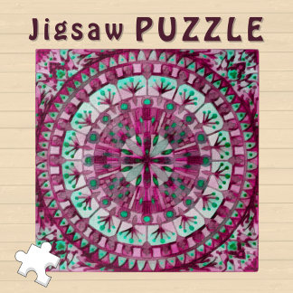 Boho Mozaïek Tegel Roze Berry - Legpuzzel
