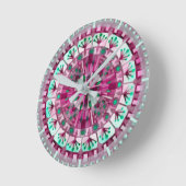 Boho Mozaïek Tegel Roze Berry - Ronde Klok (Hoek)