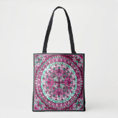 Boho Mozaïek Tegel Roze Berry - Tote Bag (Voorkant)