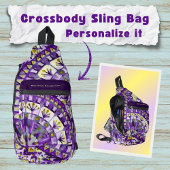 Boho Mozaïek Tegel Violette Vlam - Sling Bag