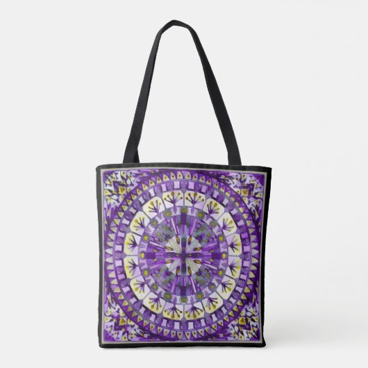 Boho Mozaïek Tegel Violette Vlam - Tote Bag (Achterkant)