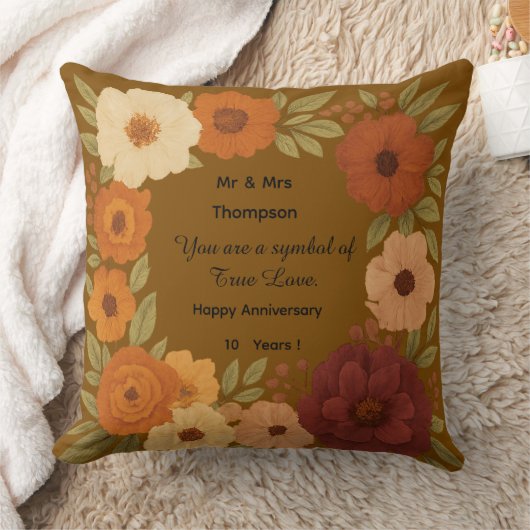 Boho Mr & Mrs Floral Throw Pillow Gift Kussen (Deken)