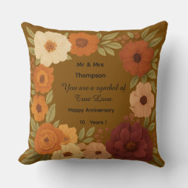 Boho Mr & Mrs Floral Throw Pillow Gift Kussen