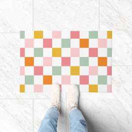 Boho Multicolor Checkerboard Deurmat