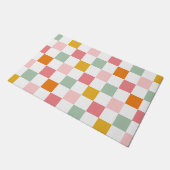 Boho Multicolor Checkerboard Deurmat (Schuin)