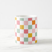 Boho Multicolor Checkerboard Koffiemok (Center)