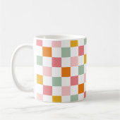 Boho Multicolor Checkerboard Koffiemok (Links)