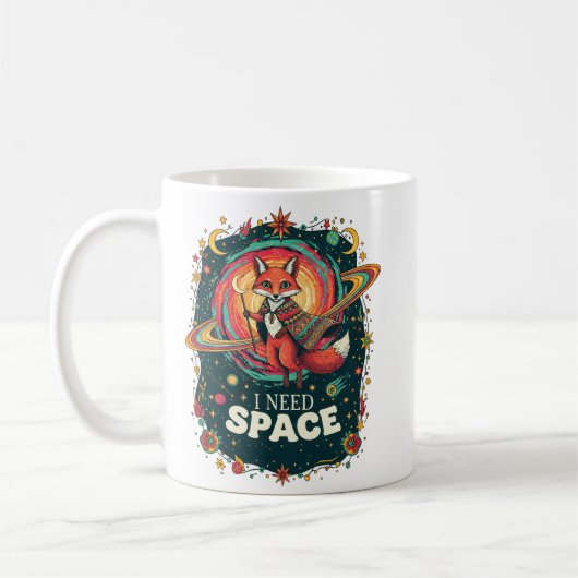 Boho Multicolor Kosmische Vos Ik Heb Ruimte Nodig Koffiemok (Links)