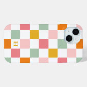 Boho multicolor schaakbord monogram Case-Mate iPhone case (Achterkant (horizontaal))
