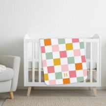 Boho multicolor schaakbordmonogram