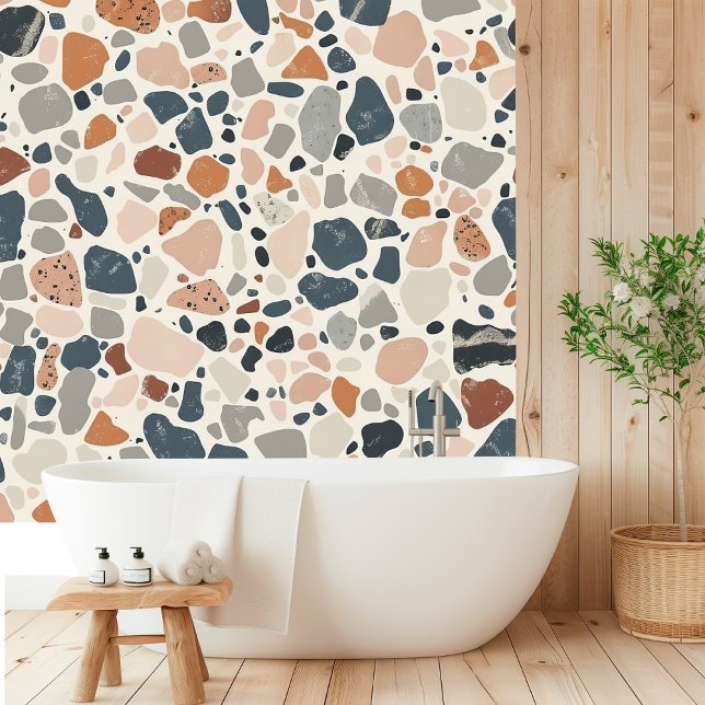 Boho Multicolor Terrazzo Behang (Creator heeft geüpload)