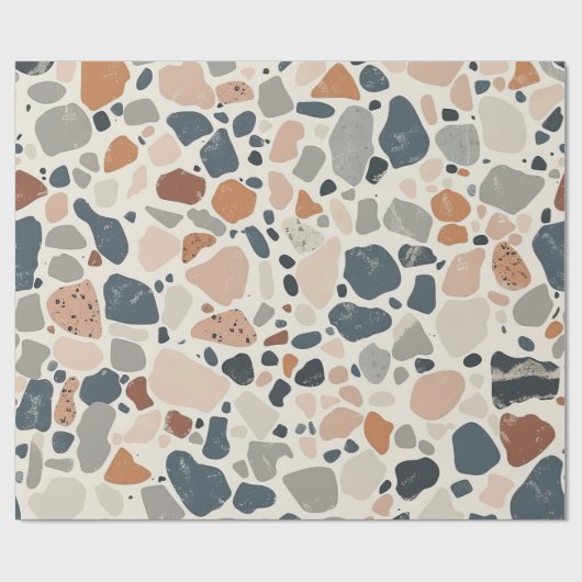 Boho Multicolor Terrazzo Cadeaupapier (Vlak)
