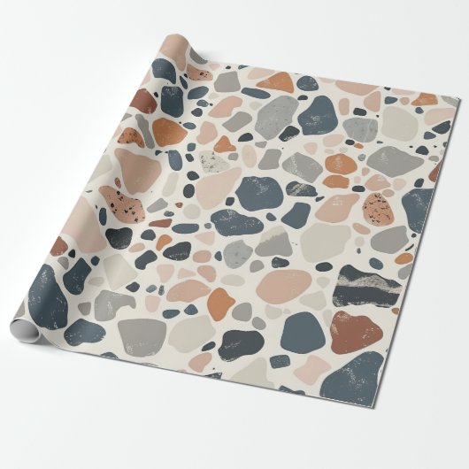 Boho Multicolor Terrazzo Cadeaupapier (Uitgerold)