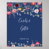Boho multicolor wilde bloemenkaarten en cadeaus bo poster (Voorkant)
