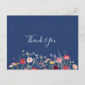 Boho Multicolor Wildflower Bedankt Briefkaart (Voorkant)