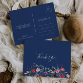 Boho Multicolor Wildflower Bedankt Briefkaart