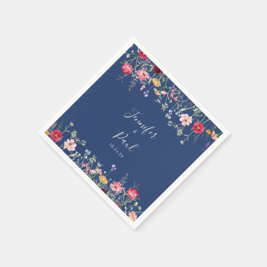 Boho Multicolor Wildflower bruiloft servet (Hoek)