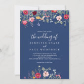 Boho Multicolor Wildflower De bruiloft van Kaart (Voorkant)