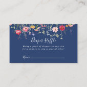 Boho Multicolor Wildflower Diaper Raffle Ticket Informatiekaartje (Voorkant)