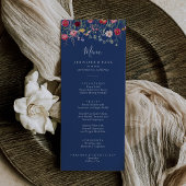 Boho Multicolor Wildflower Diner Menu