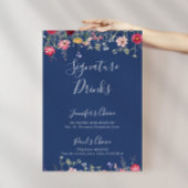 Boho Multicolor Wildflower Handtekening Drinken Poster