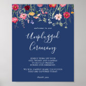 Boho Multicolor Wildflower Unplugged Ceremony Poster (Voorkant)