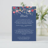 Boho Multicolor Wildflower Wedding Details Informatiekaartje (Staand voorkant)