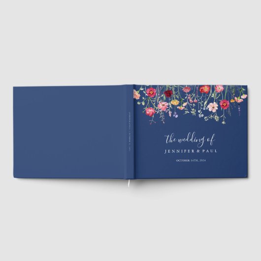 Boho Multicolor Wildflower Wedding Gastenboek (Volledig)