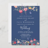 Boho Multicolor Wildflower Wedding Kaart (Voorkant)