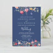 Boho Multicolor Wildflower Wedding Kaart (Staand voorkant)