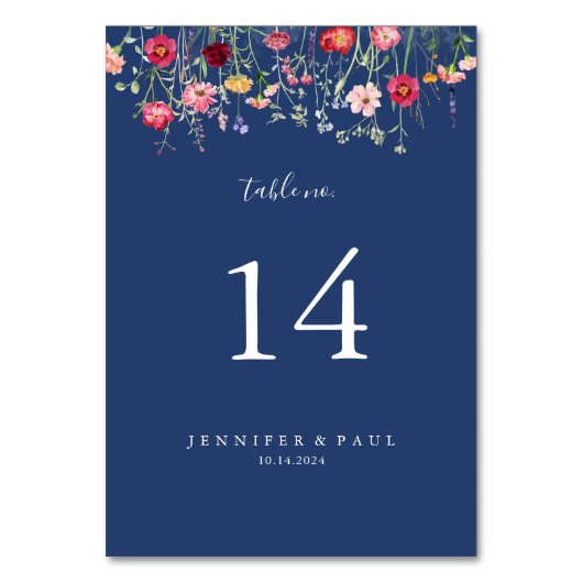 Boho Multicolor Wildflower Wedding Kaart (Achterkant)